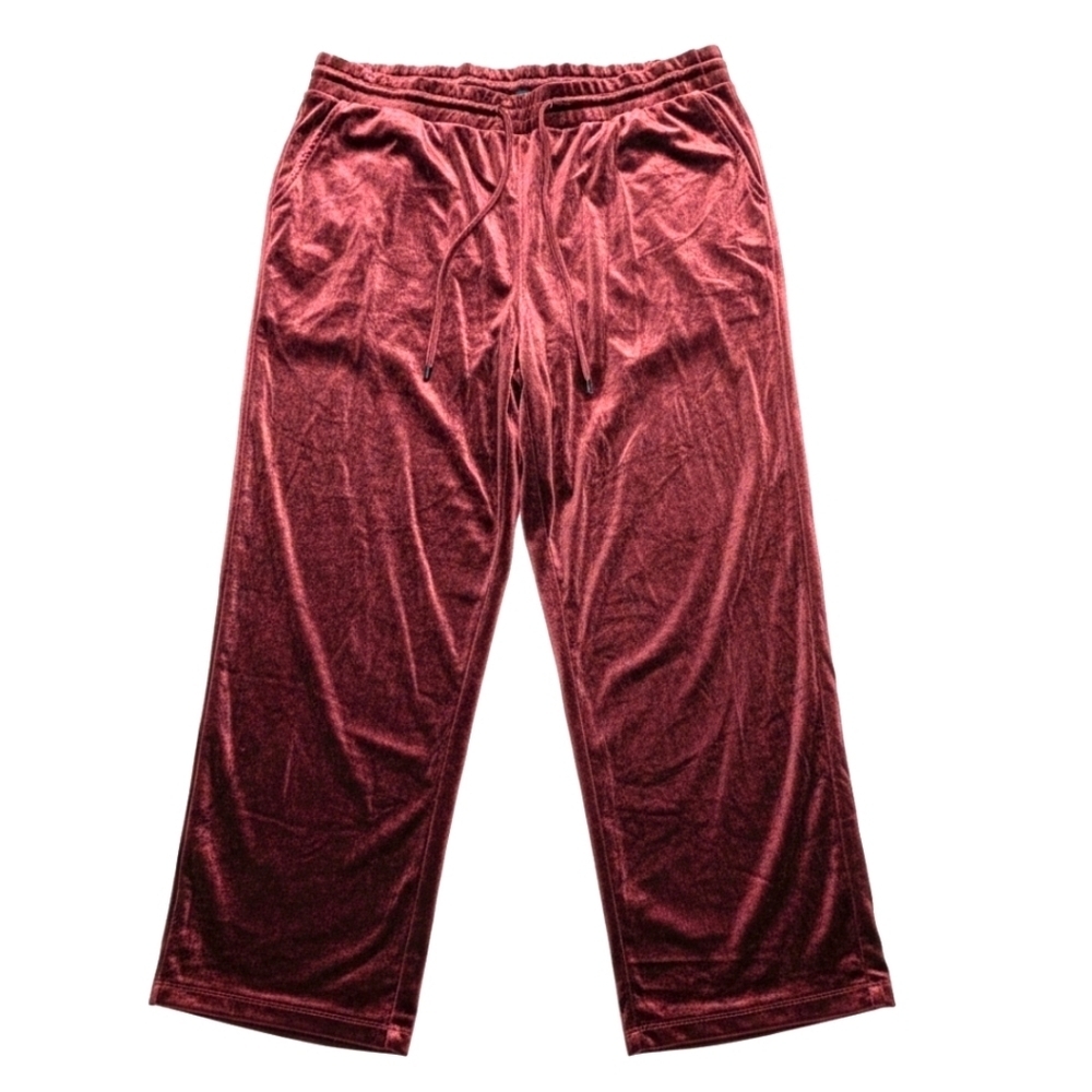 Torrid Burgundy Velvet Wide Leg Pants Women's Plus Size 4 26 28 Holiday Party